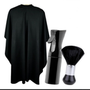 Kit para barbeiros capa, borrifador e espanador